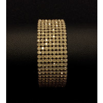 Sort armbånd med rhinsten gyldne