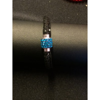 Sort armbånd med magnetlås Blue zircon