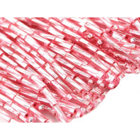 Bugle bead dropper bunch Light Rose