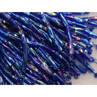 Bugle bead dropper bunch Sapphire ab