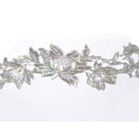 Tropical flower ribbon Silver