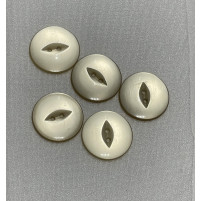 Knap med flot detalje gul 16 mm