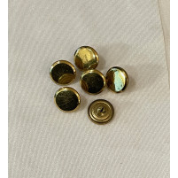 Knap med øje blank guld 14 mm