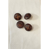 brun "læder" knap med skaft 20 mm