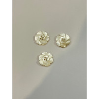 Blomster knap Hvid perlemor 20 mm