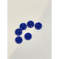 Blomster knap klar blå 14 mm