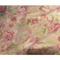 Blomster print på georgette pink