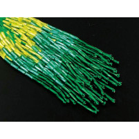 Shaded bugle bead dropper Peridot til Fern green