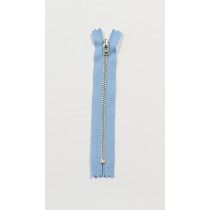 Blå lynlås aluminium 18 cm