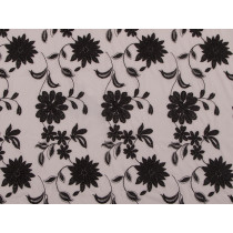 Botanic embroidery on stretch net