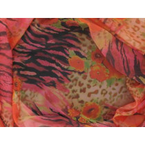 Animal floral georgette print Pink
