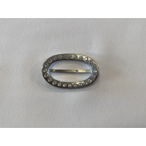 Bælte spænde med simili sten Ovalt