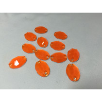 Oval sew on Neon orange
