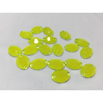Oval sew on fluo yellow