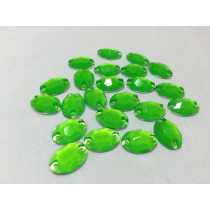 Oval sew on Electric green