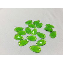 Teardrop sew on Electric green