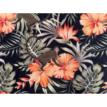 French terry Flowers navy