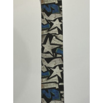 Elastik med tryk 35 mm blå