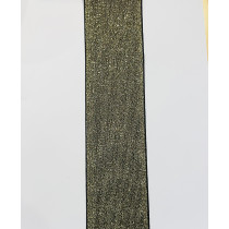 Blød elastil 60 mm sort med guld glimmer