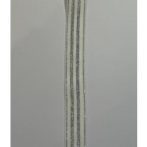 Elastik med lurex hvid og sølv