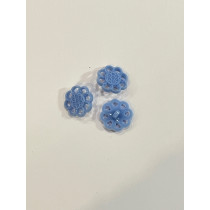 Blomst knap Blå 17 mm