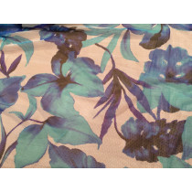 Dark blue flowers on fishnet