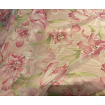 Blomster print på georgette pink