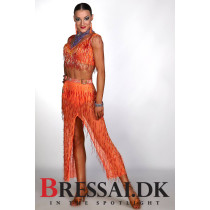 Nikita orange frynse kjole