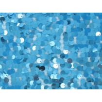 Small penny all over sequin on net Turqouise